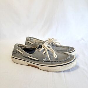 Sperry Top sider Halyard Gray Canvas boat shoes men's 7M